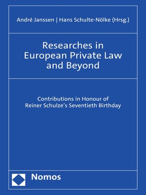 cover image of Researches in European Private Law and Beyond